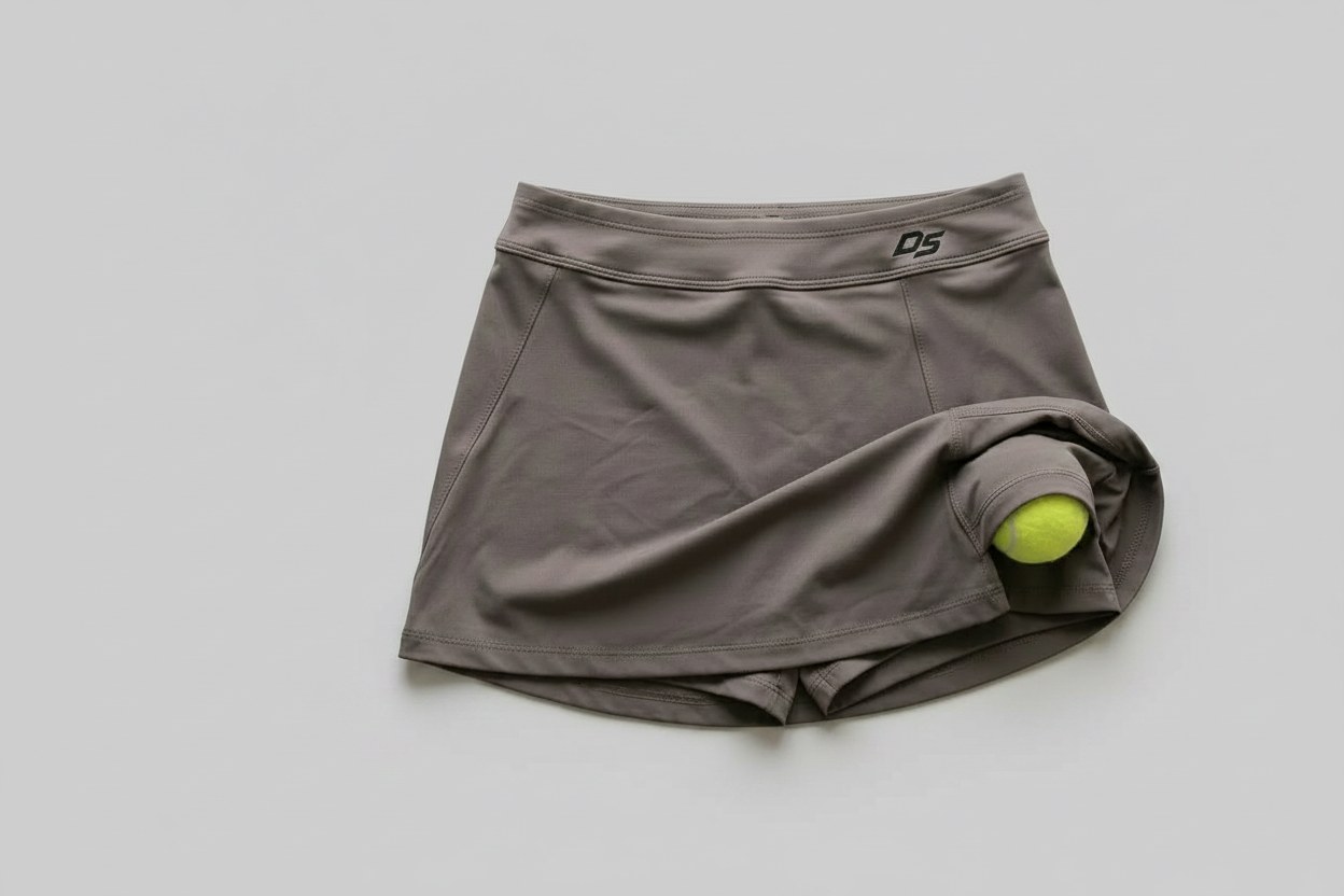 Pollera Pantalón Gris Topo