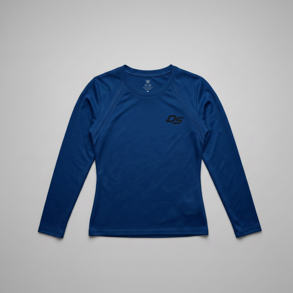 Remera Ranglán Manga Larga Azul Francia